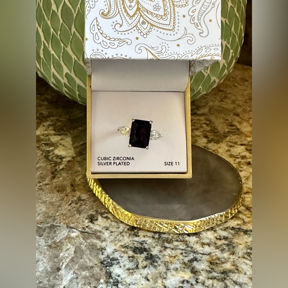 Charter Club Silver Amethyst CZ Solitaire Ring